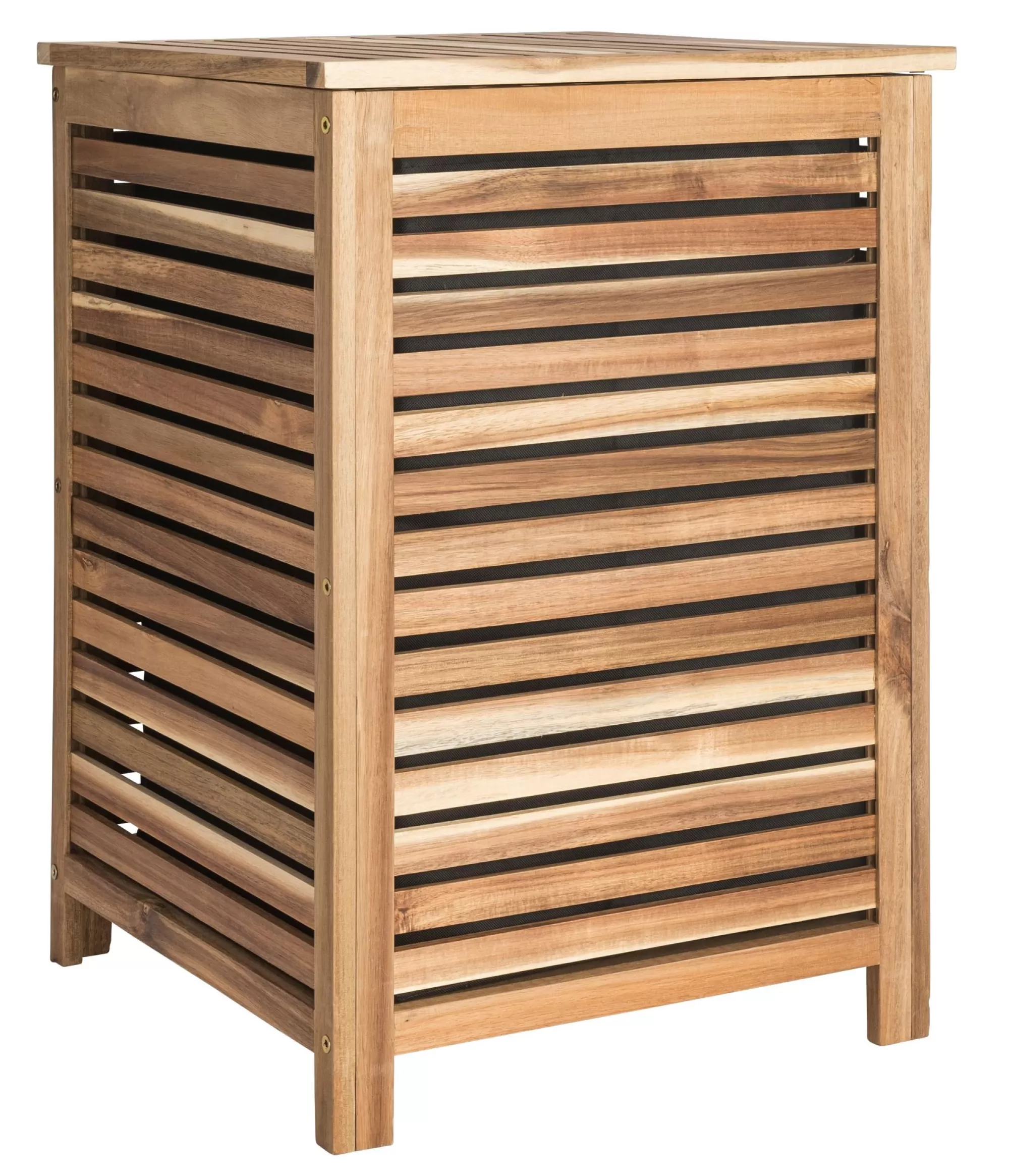 CASA Acacia Cesto Da Biancheria Deluxe Nero, Naturale* Portabiancheria