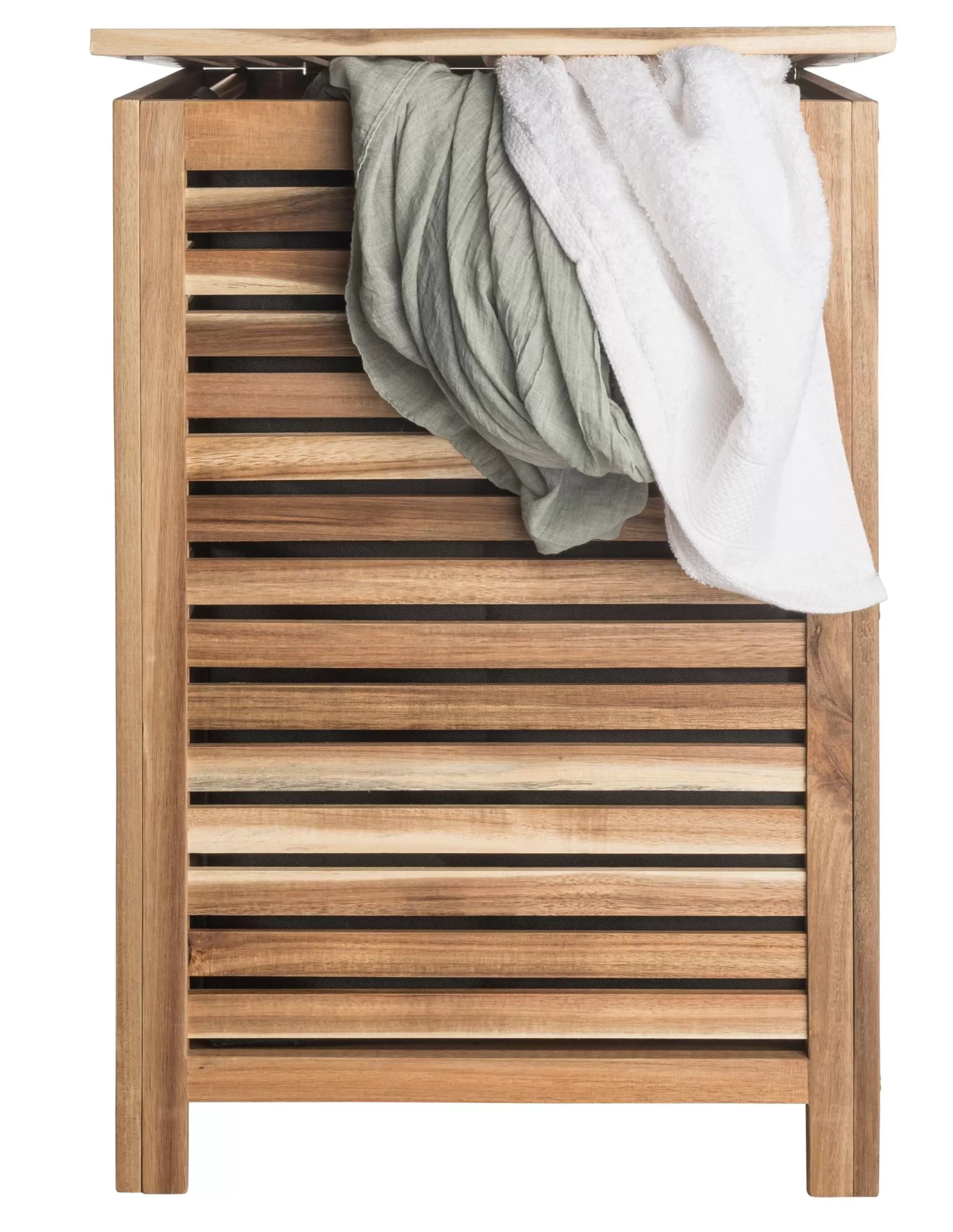 CASA Acacia Cesto Da Biancheria Deluxe Nero, Naturale* Portabiancheria