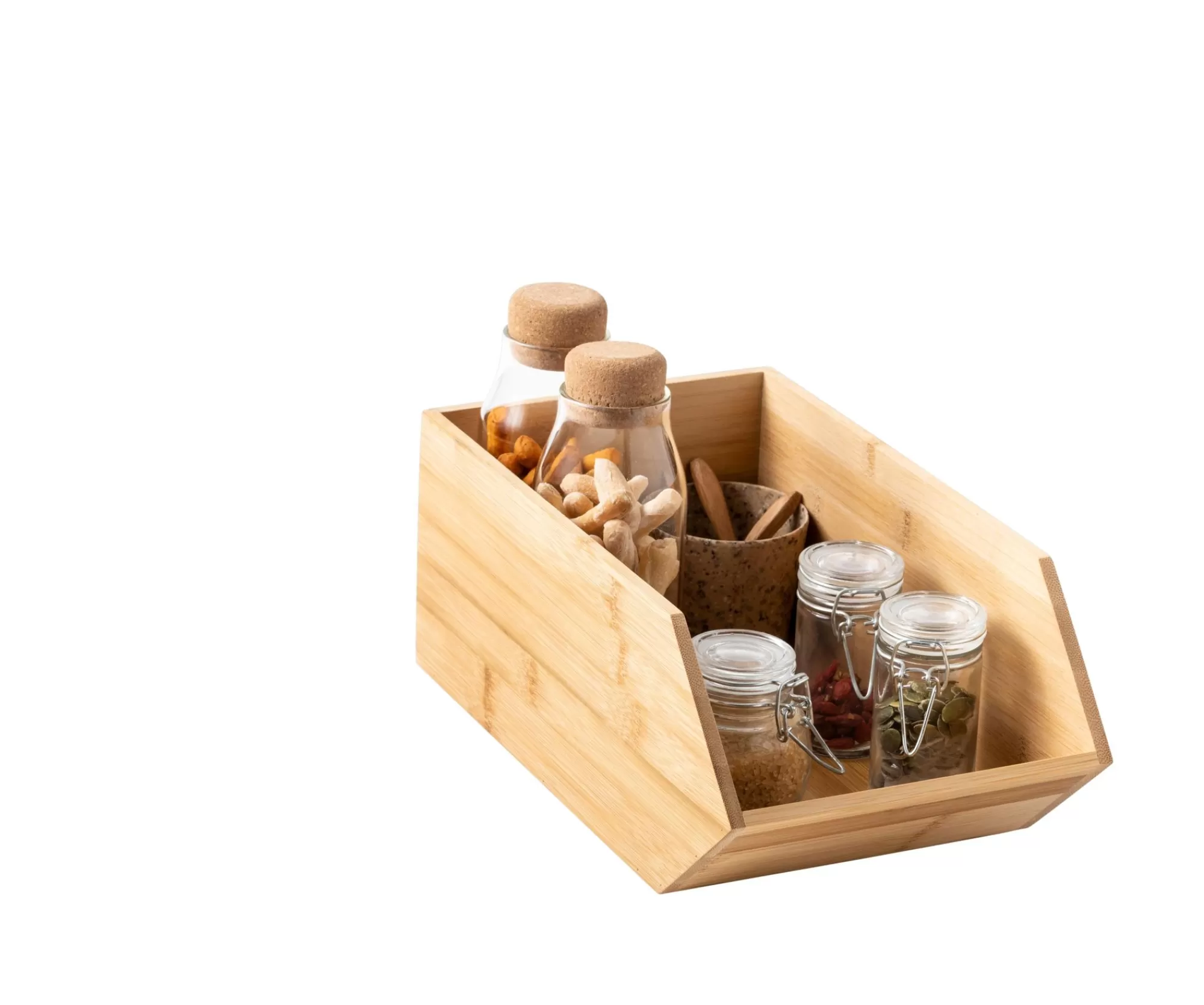 CASA Bamboo Organizzatore Impilabile Naturale* Scatole Conserva Vivande