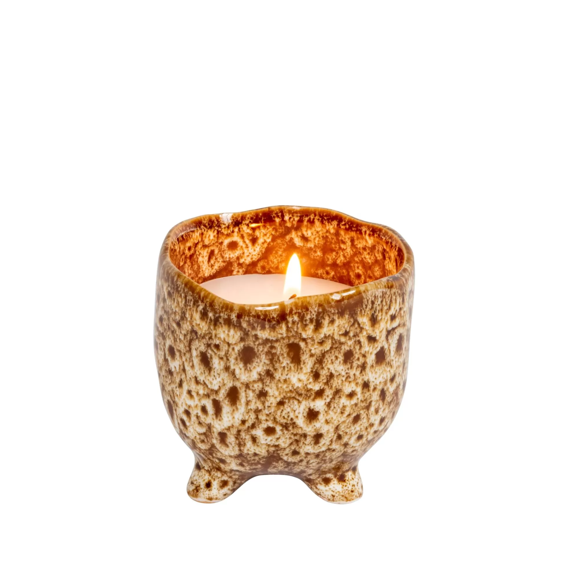 CASA Ceramic Candela In Vaso Marrone* Candele