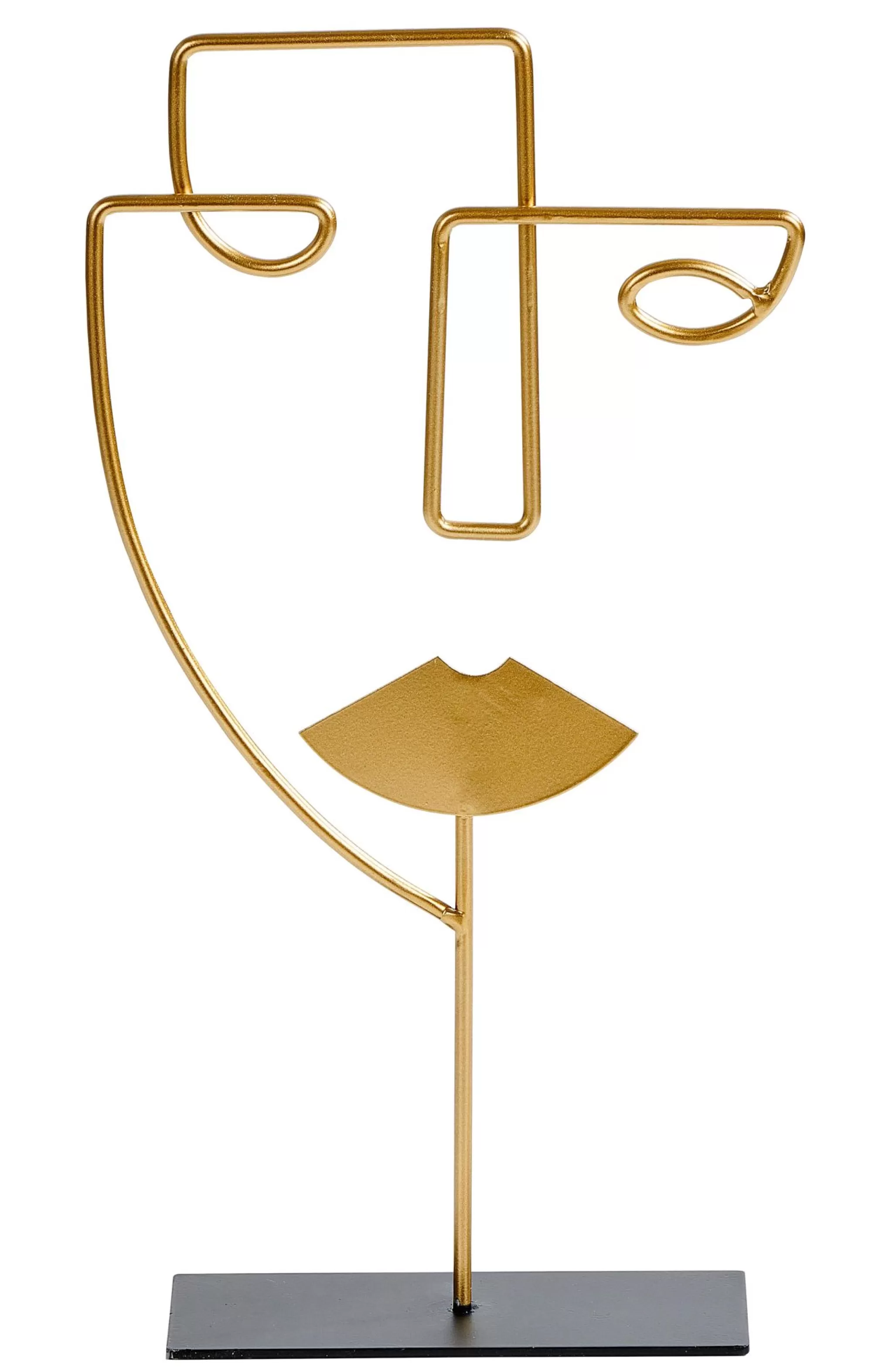 CASA Face Decorazione Su Base Dorato* Figurine Decorative