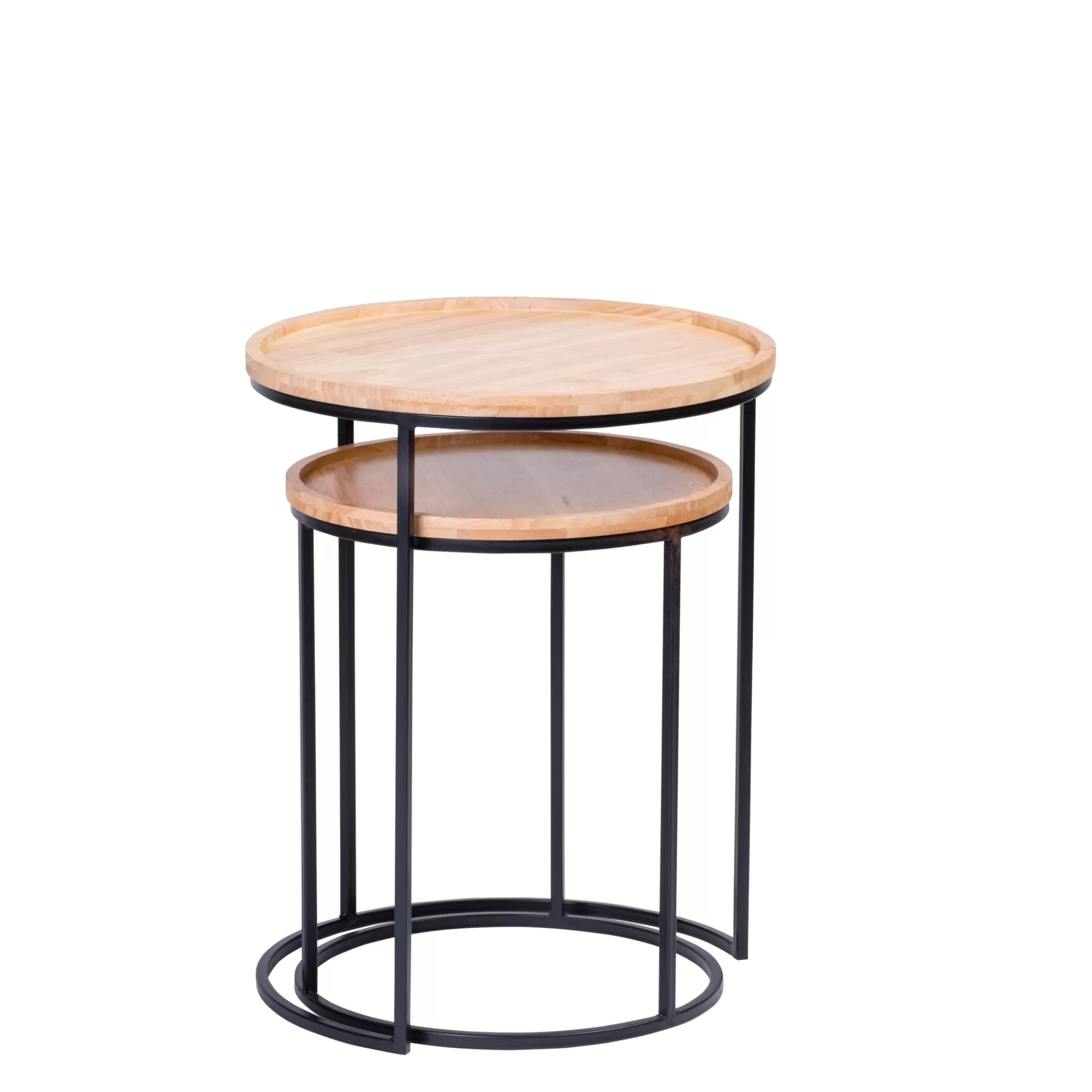 CASA Gom Tavolini Set Di 2 Nero, Naturale* Tavolini