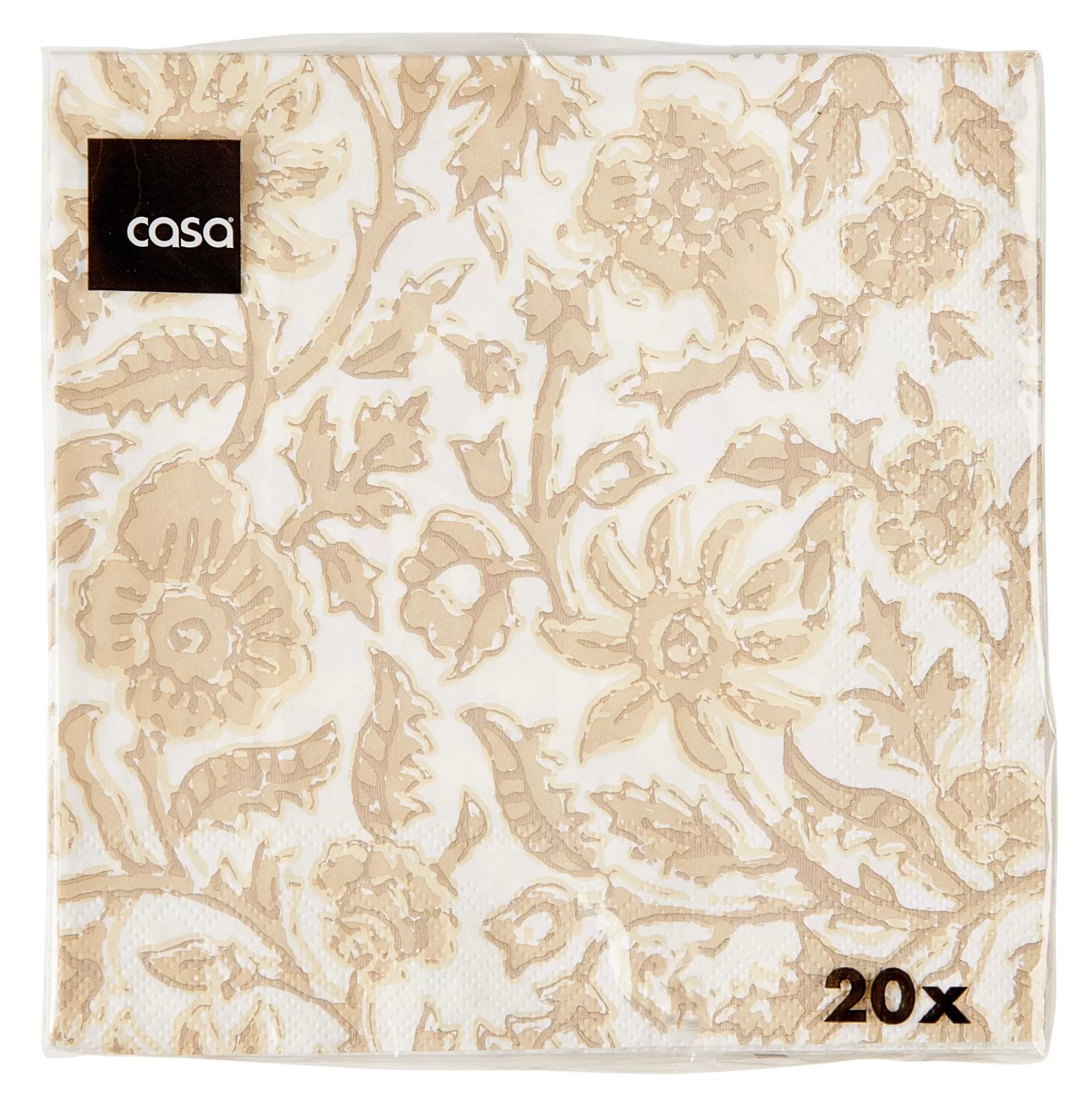 CASA Henna Flower Set Di 20 Tovaglioli Rosso, Beige* Tovaglioli