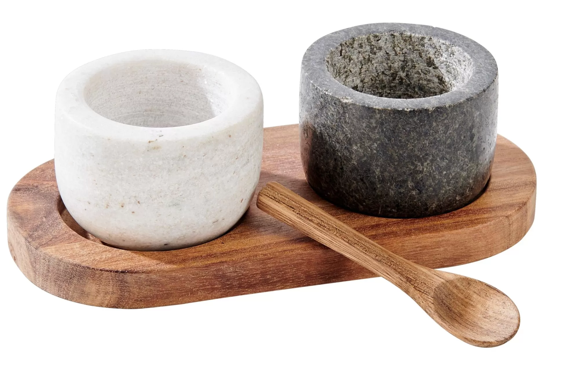 CASA Marble Saliera/Pepiera Con Cucchiaio Nero, Bianco, Naturale* Accessori Da Cucina
