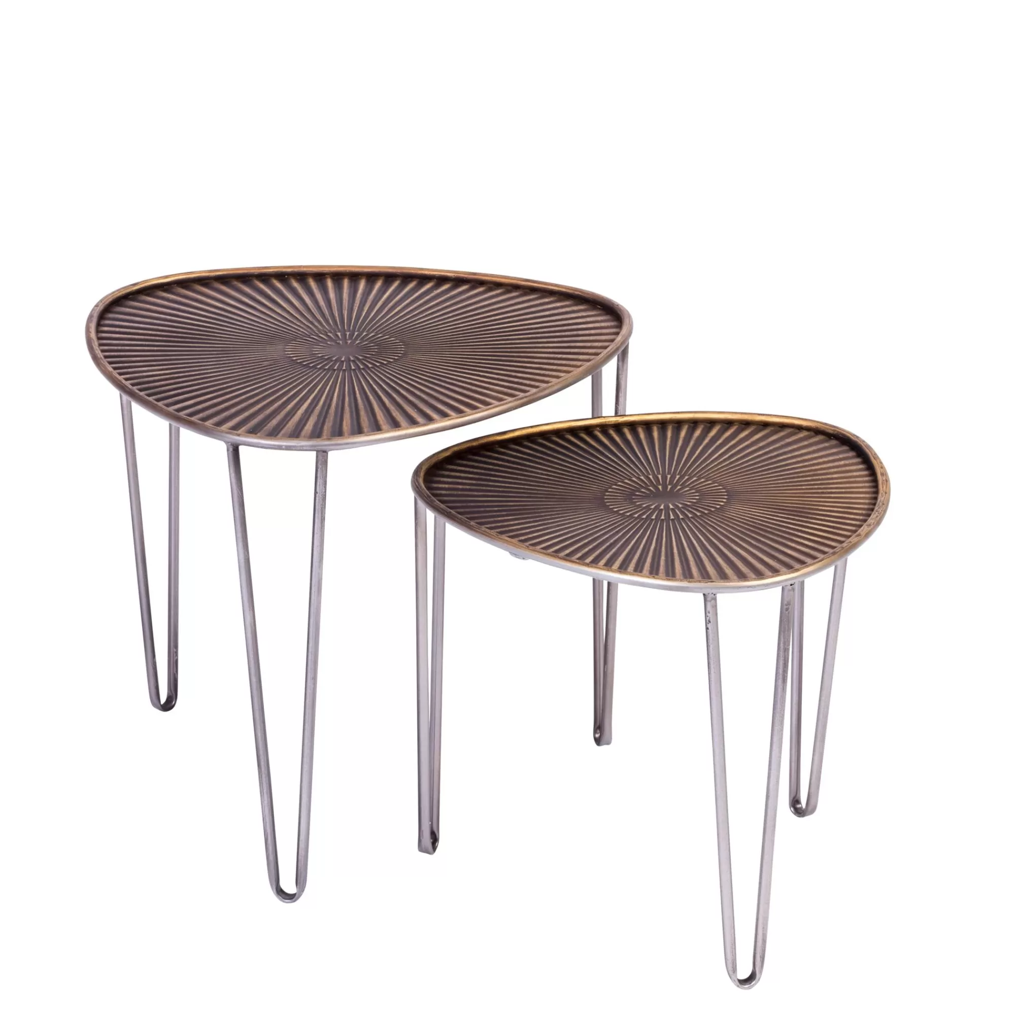 CASA Ovo Tavolini Set Da 2 38X38X35Cm/46.5X46.5X41Cm Argentato, Rame* Tavolini