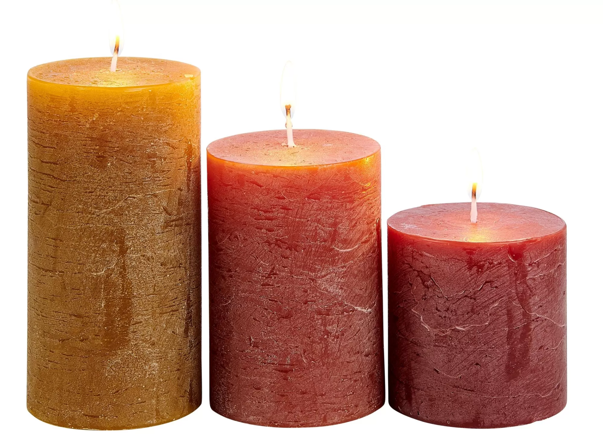 CASA Rustic Candele Set Di 3 Marrone, Rosso, Verde* Candele