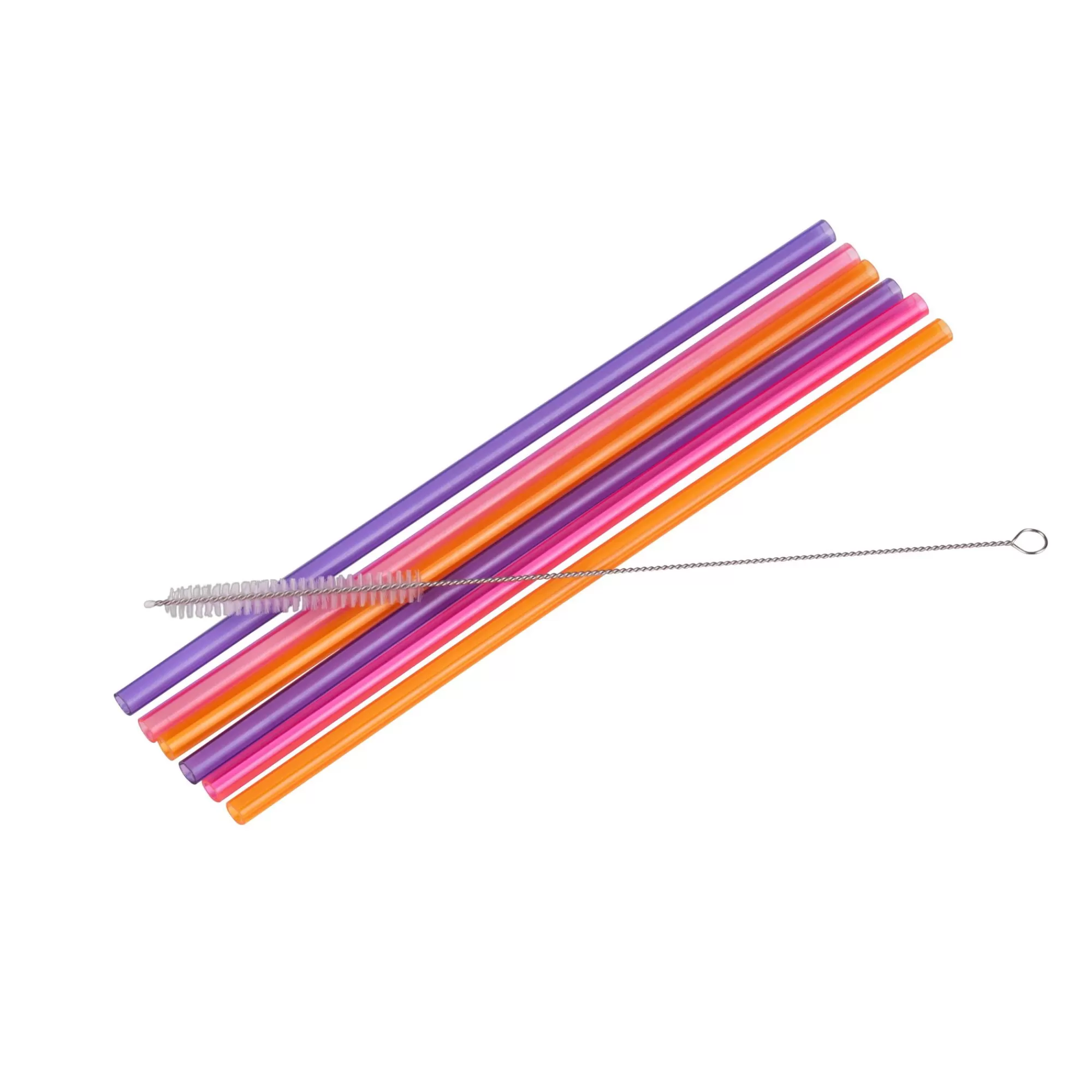 CASA Slurp Set Di 6 Cannucce Riutilizzabili Mix Di 3 Colori Arancione, Viola, Rosa* Accessori Per Cocktail
