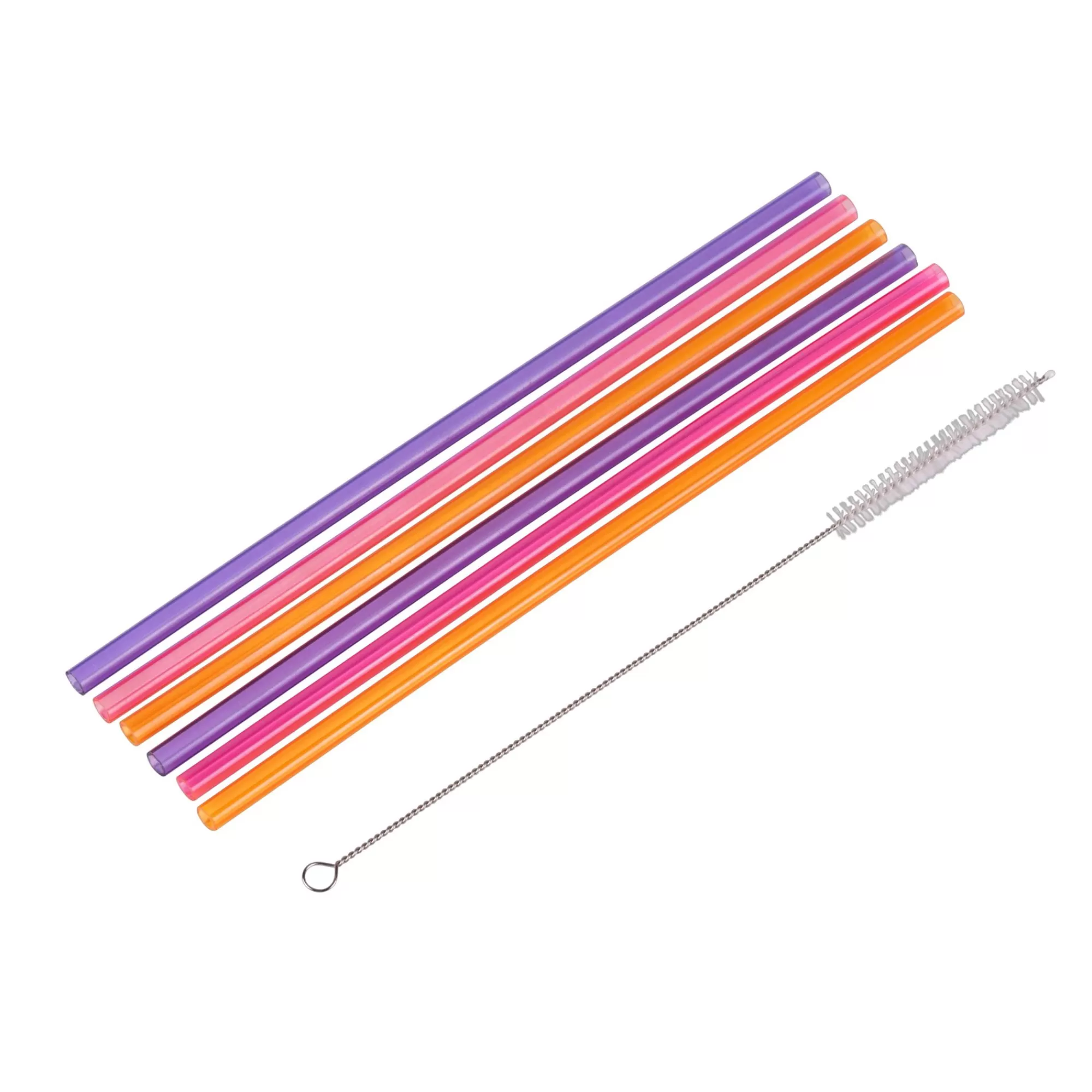 CASA Slurp Set Di 6 Cannucce Riutilizzabili Mix Di 3 Colori Arancione, Viola, Rosa* Accessori Per Cocktail