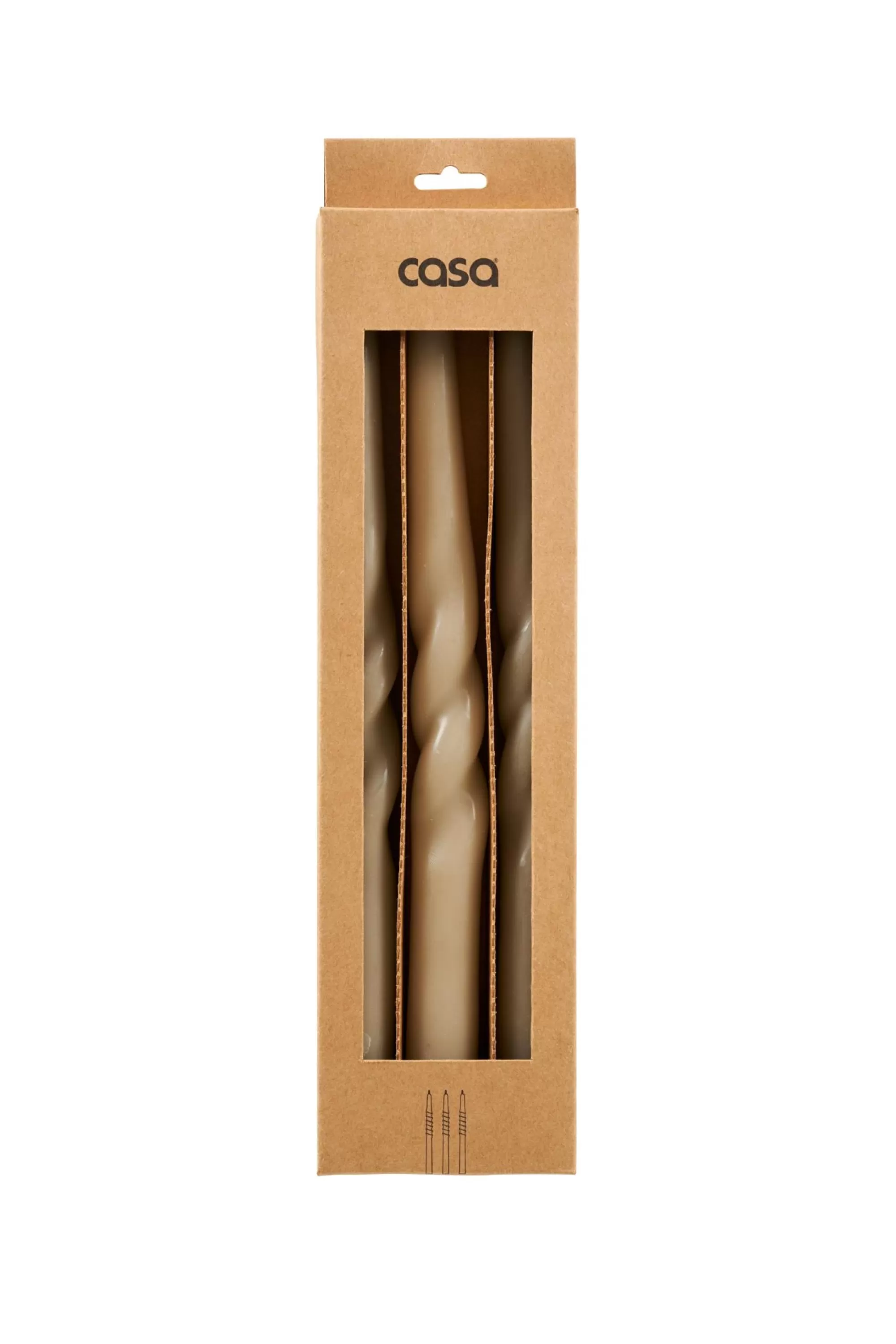 CASA Spiral Candela S/3 Taupe* Candele