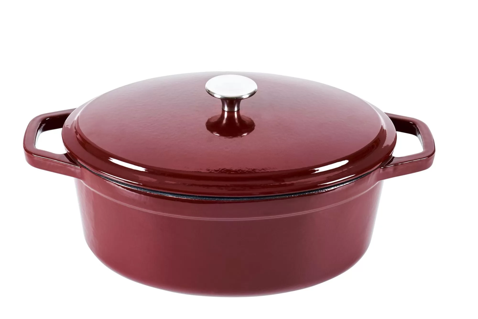 CASA Stew Pentola In Ghisa Ovale Rosso Scuro* Pentole