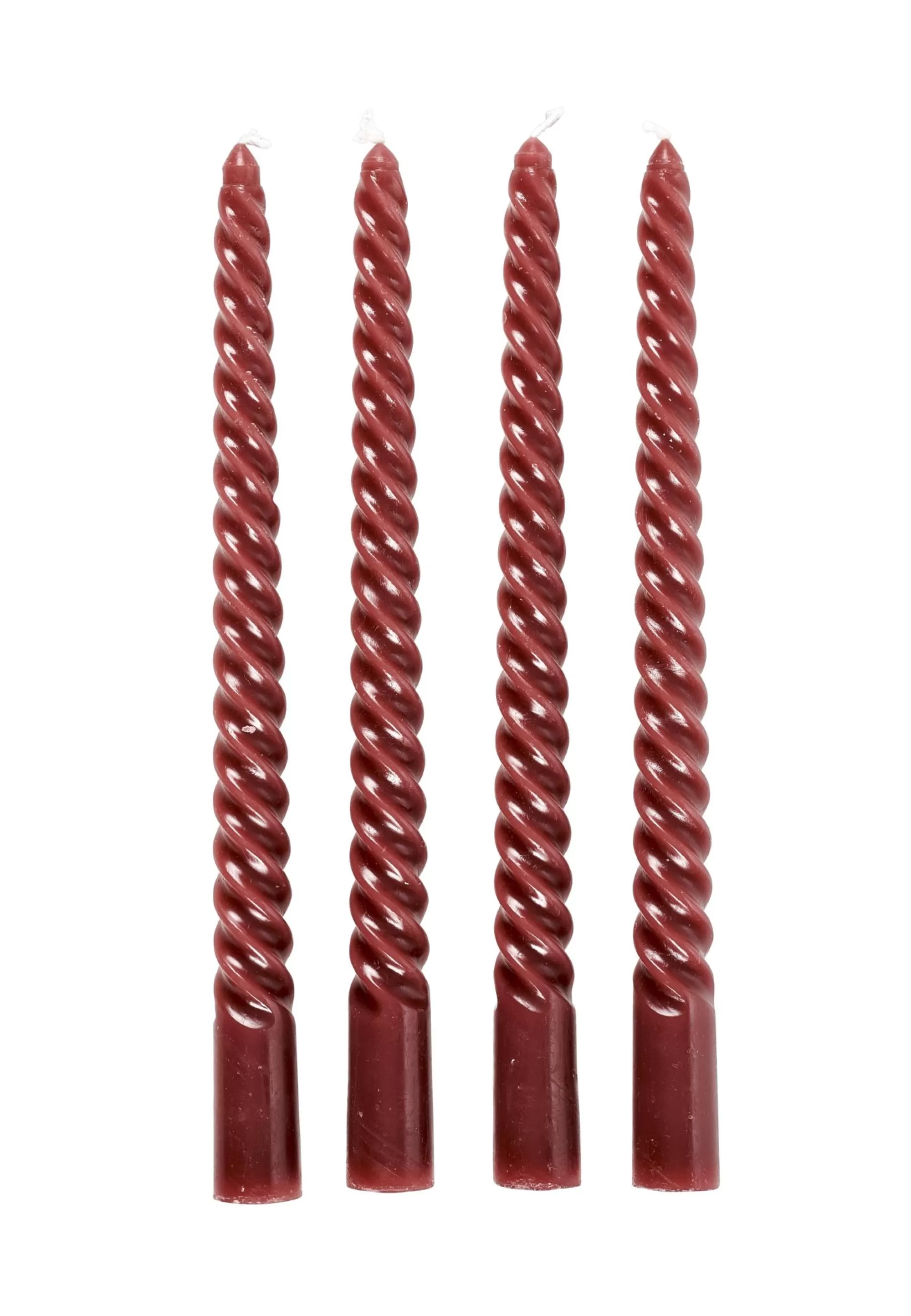 CASA Twist Candele Intrecciate Set Di 4 Rosso* Candele