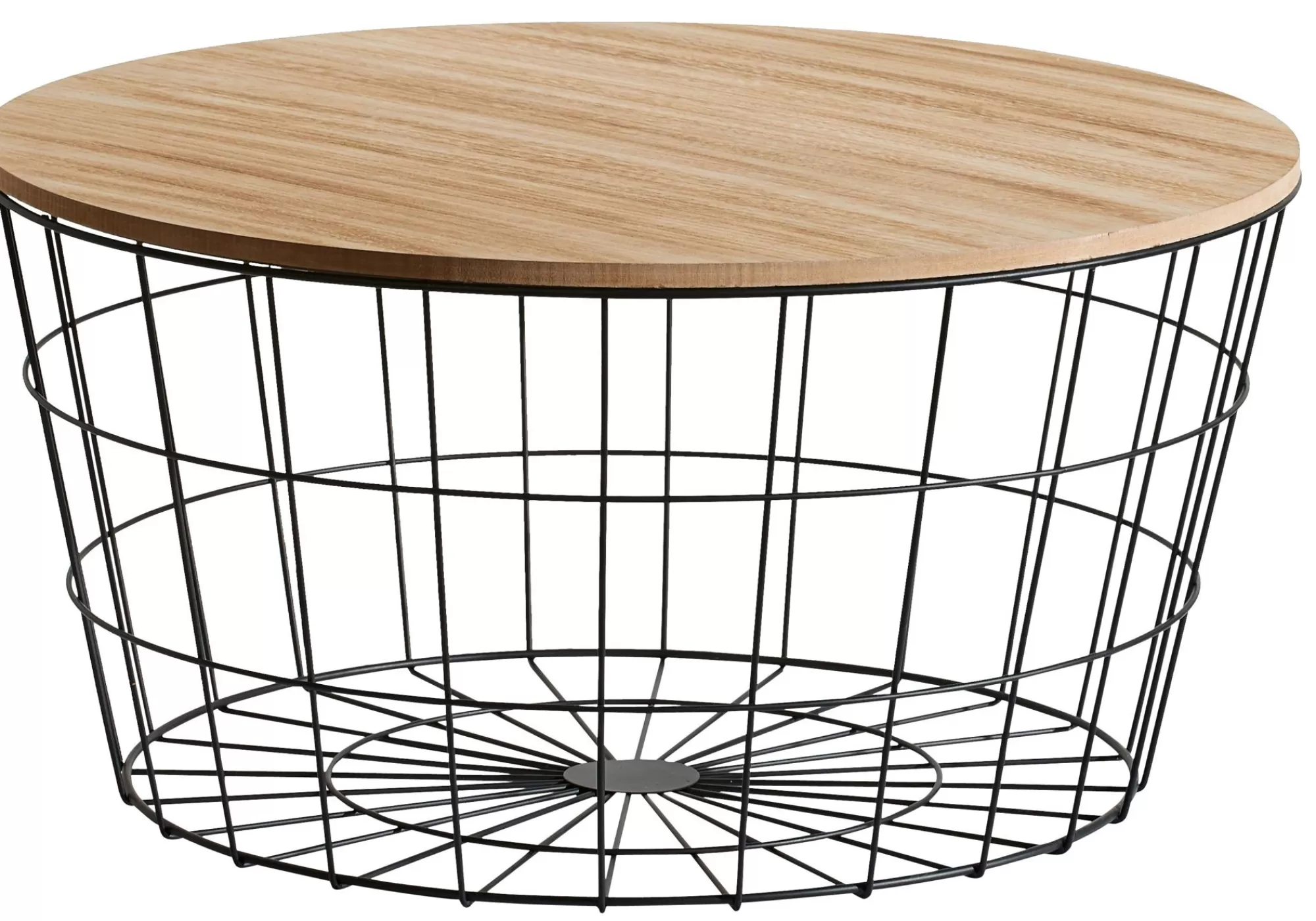 CASA Wire Xl Tavolino Portatutto Xl Nero, Naturale* Tavoli Da Soggiorno